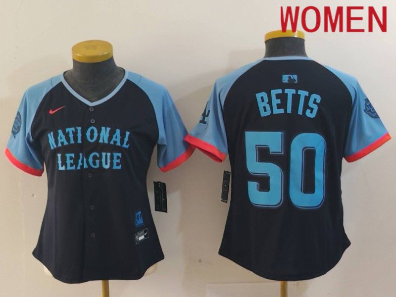 Women Los Angeles Dodgers #50 Betts Blue All star 2024 Nike MLB Jersey style 815->women mlb jersey->Women Jersey